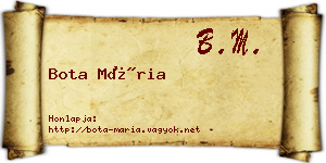 Bota Mária névjegykártya